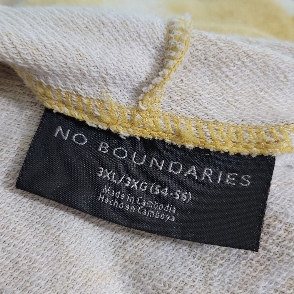 No Boundaries Yellow Tie Dye Shirt Sleeve Hoodie Plus Size 3xl - Picture 7 of 8